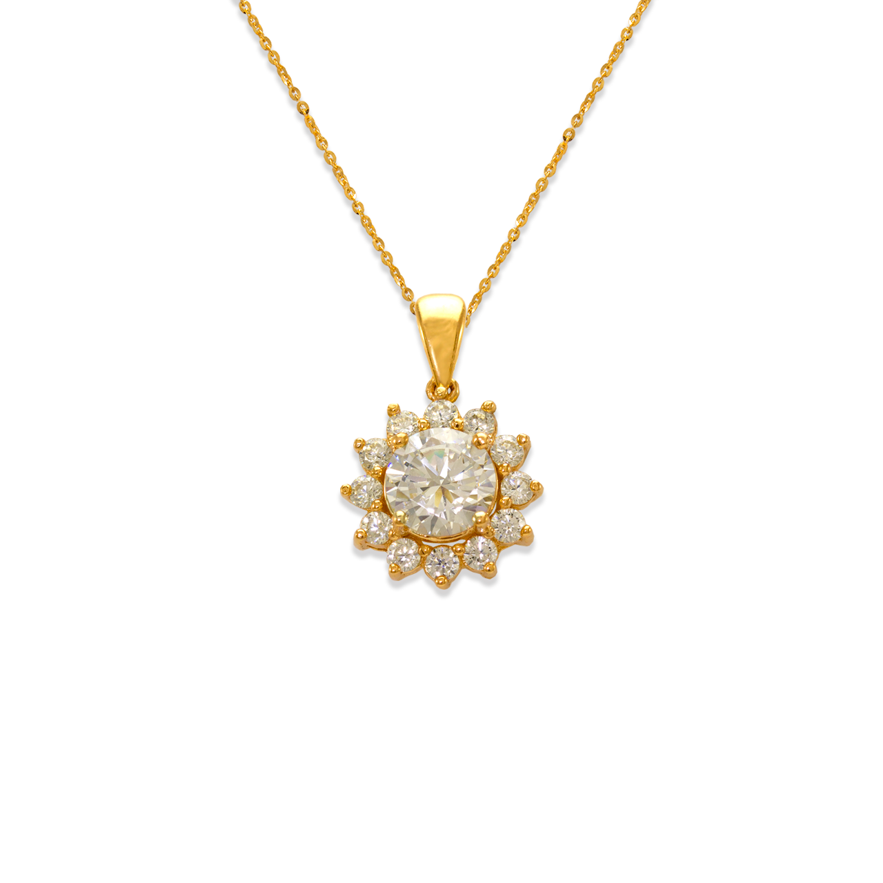 Fancy Flower CZ Pendant