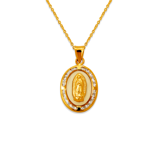 Guadalupe Enamel CZ Pendant