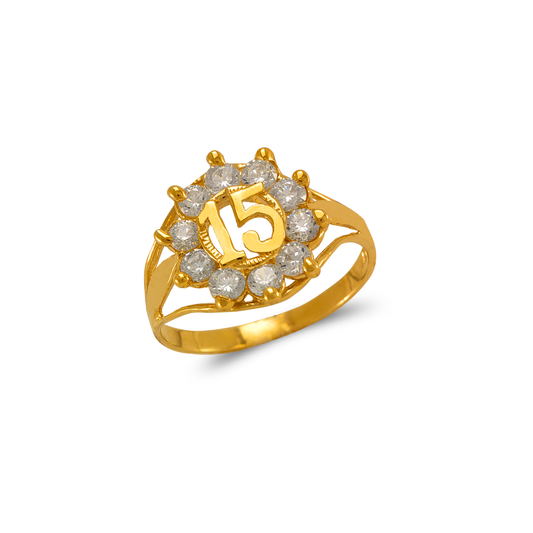 Ladies 15 Anos CZ Ring