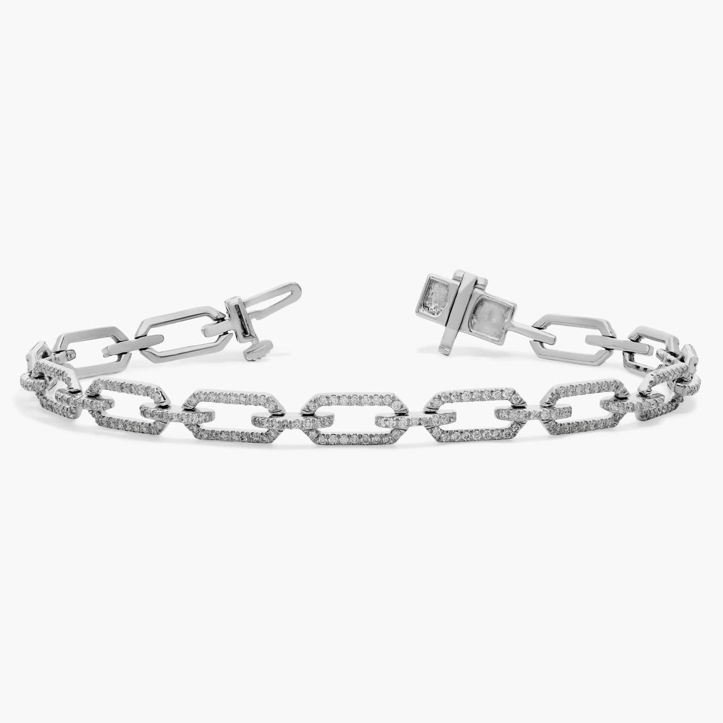 Pavé Diamond Paperclip Link Bracelet