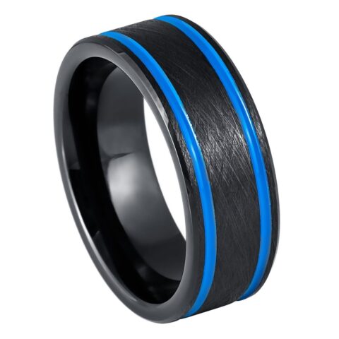 Black IP Beveled Edge, Blue IP Off Center Grooves