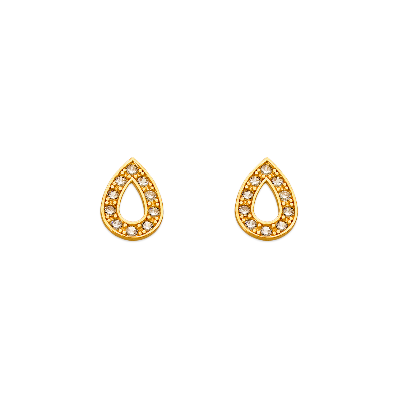 Teardrop Pave CZ Stud Earrings