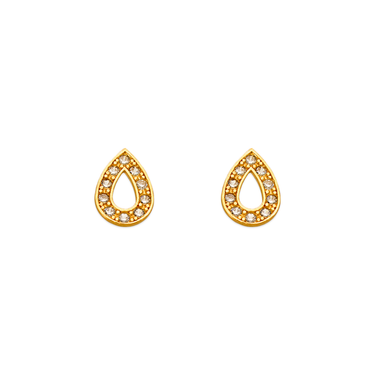 Teardrop Pave CZ Stud Earrings