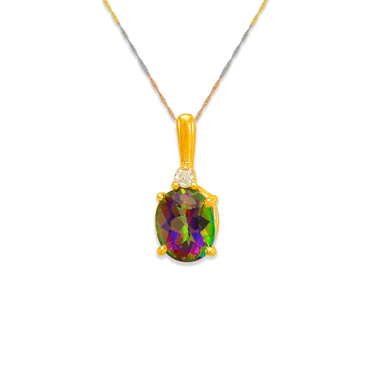 Mystic Topaz CZ Pendant