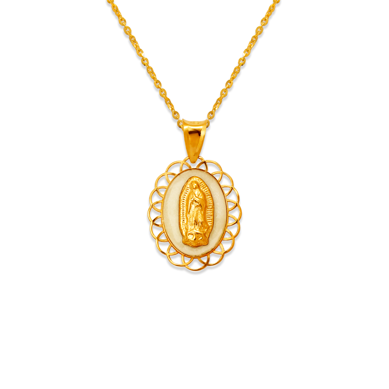 Guadalupe Enamel CZ Pendant