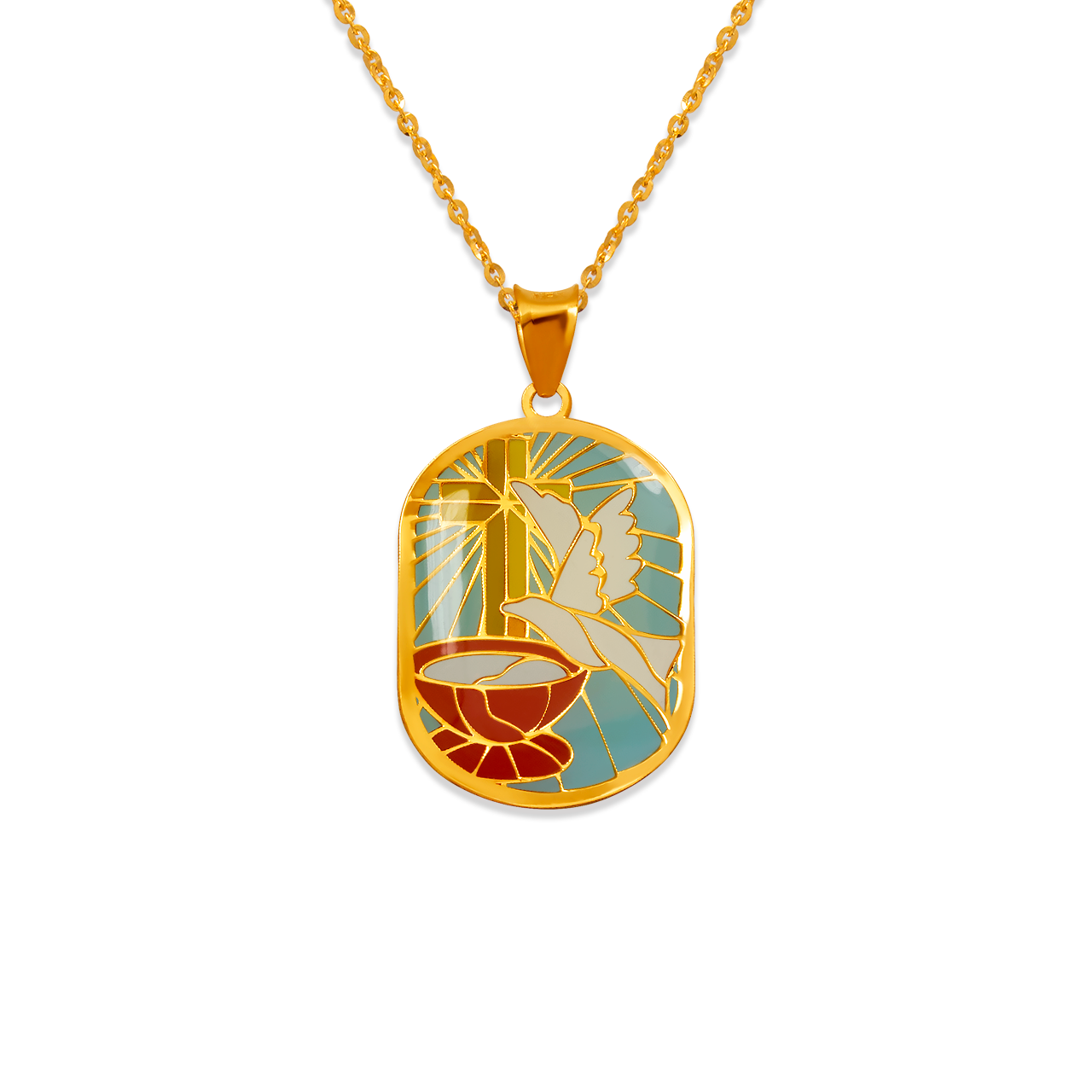 Oblong Communion Enamel Pendant