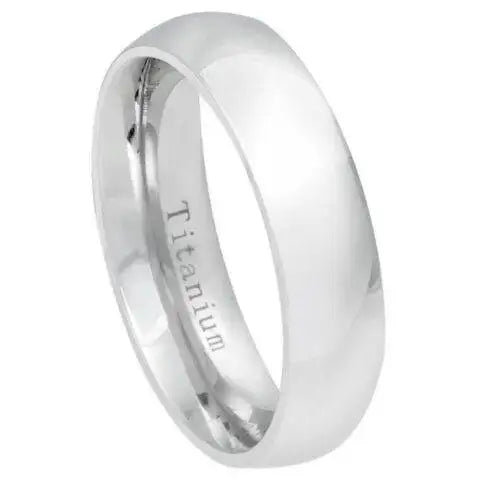 White Titanium Classic Domed Ring