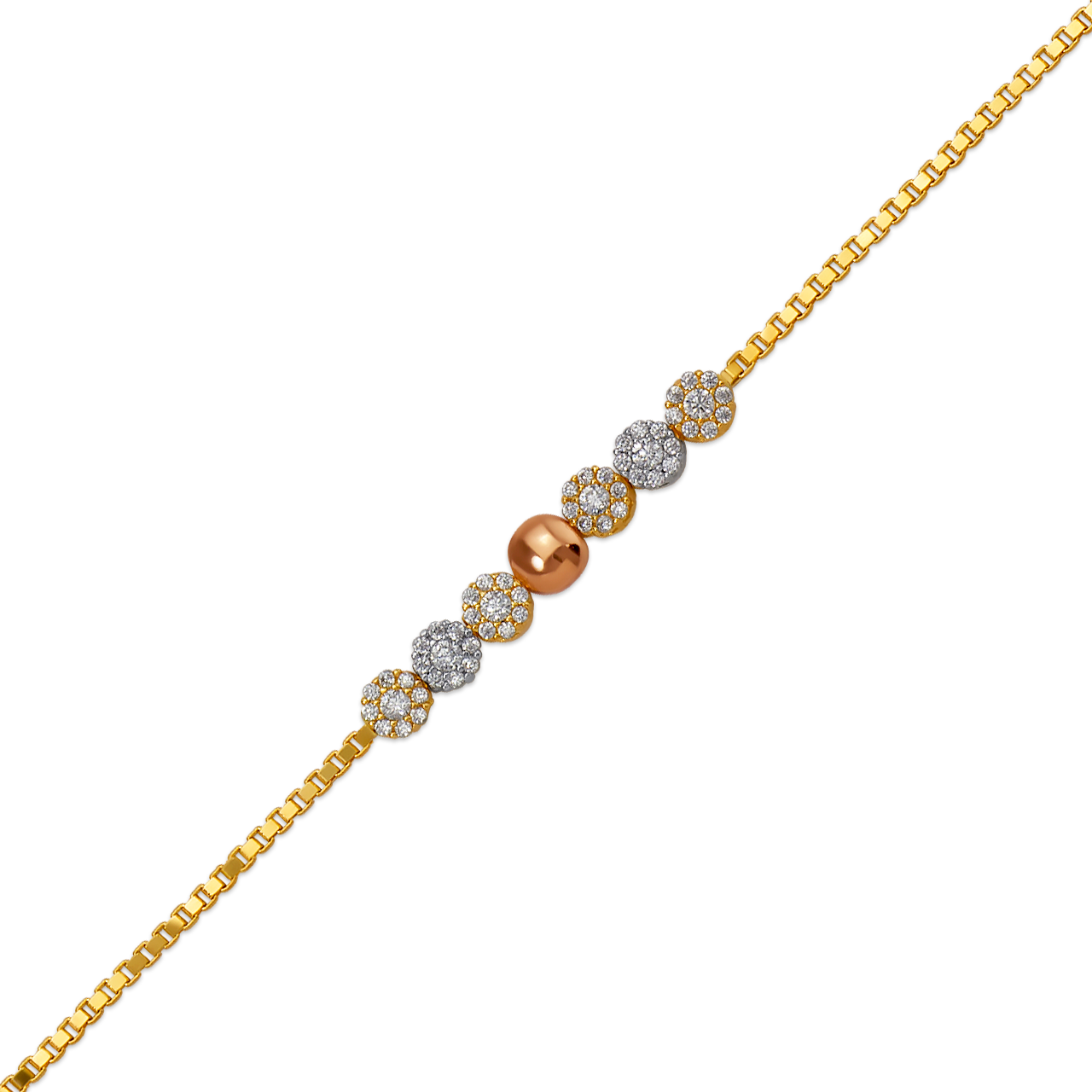 Ladies High Polished CZ Bracelet