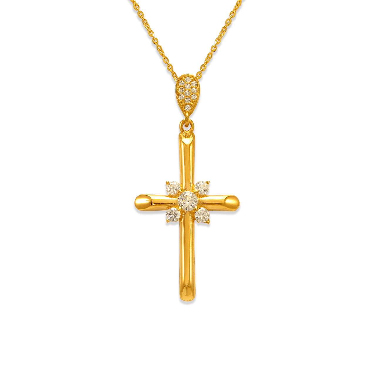 Fancy Cross CZ Pendant