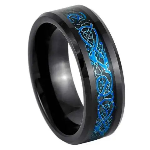 Black & Blue IP Plated Celtic Inlay