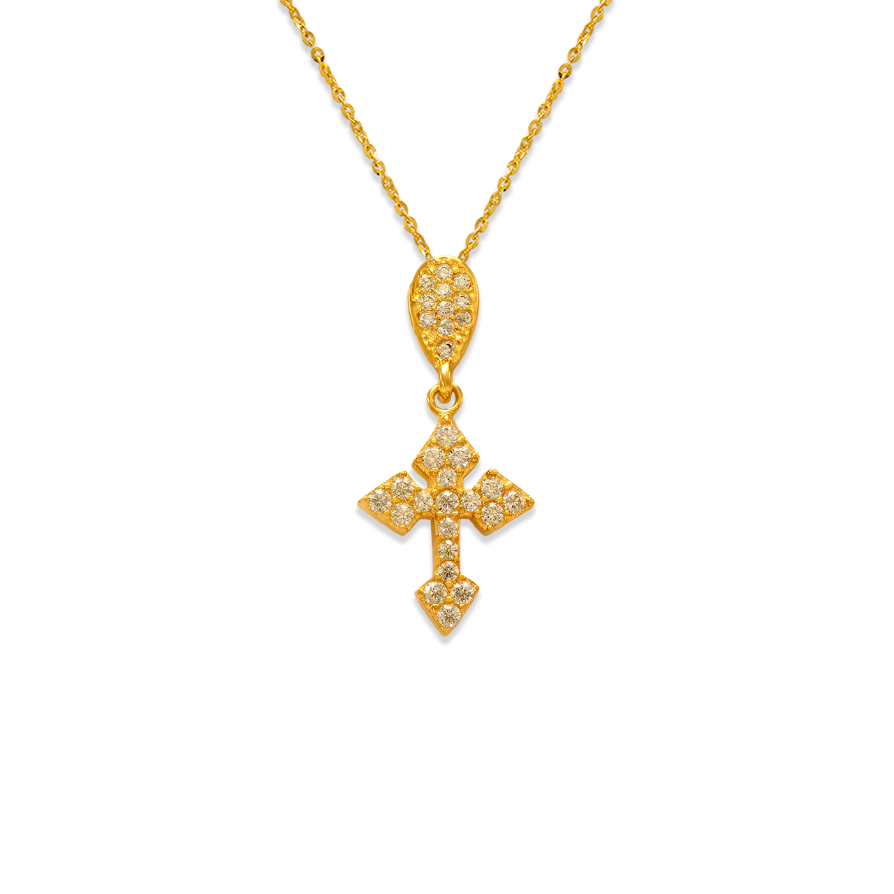 Fancy Cross CZ Pendant