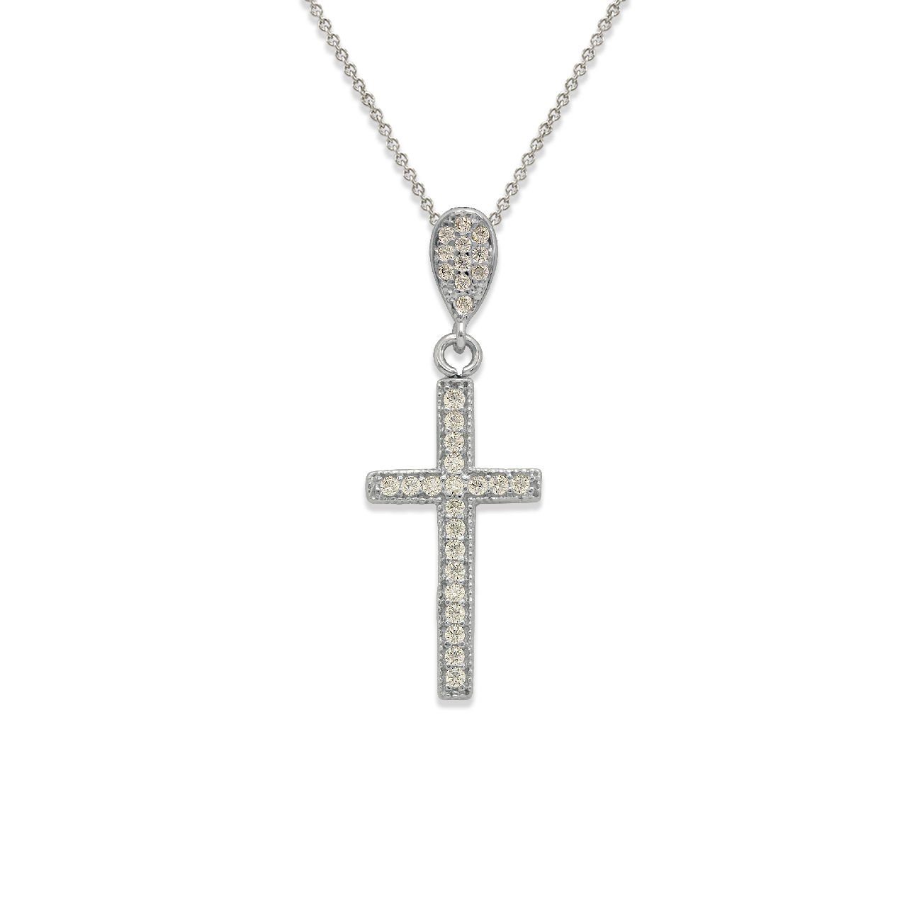 Fancy Cross CZ Pendant