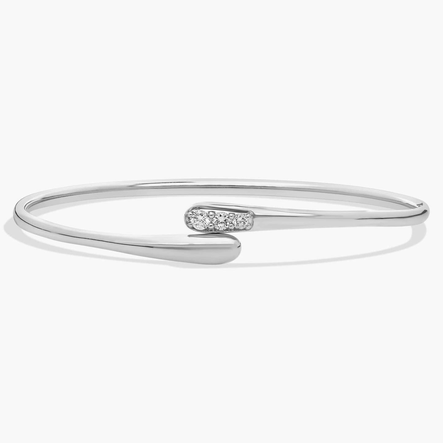 Crossover Diamond Drop Bangle