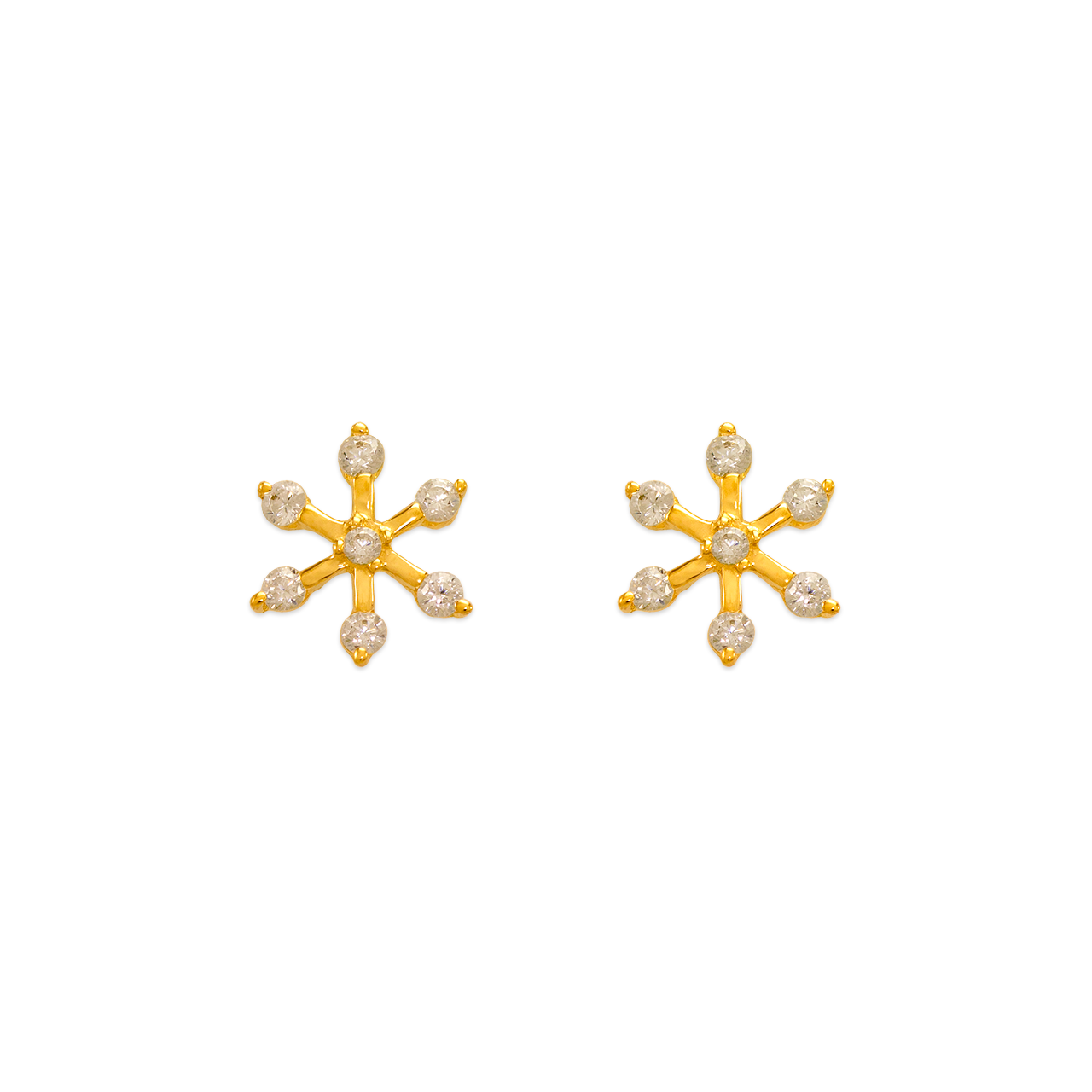 Snowflake CZ Stud Earrings