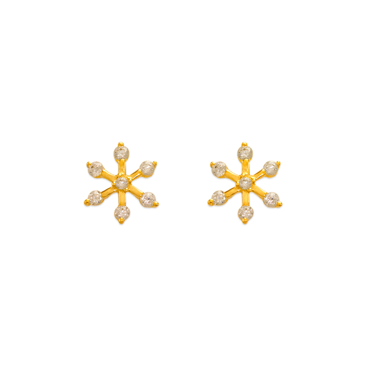 Snowflake CZ Stud Earrings