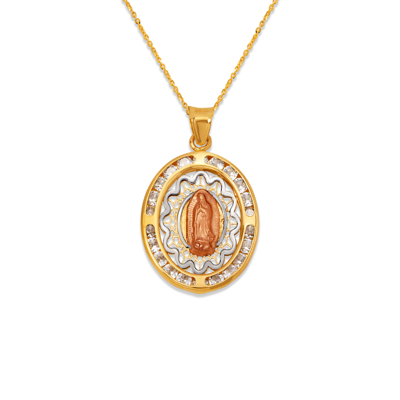 Oval Guadalupe CZ Pendant