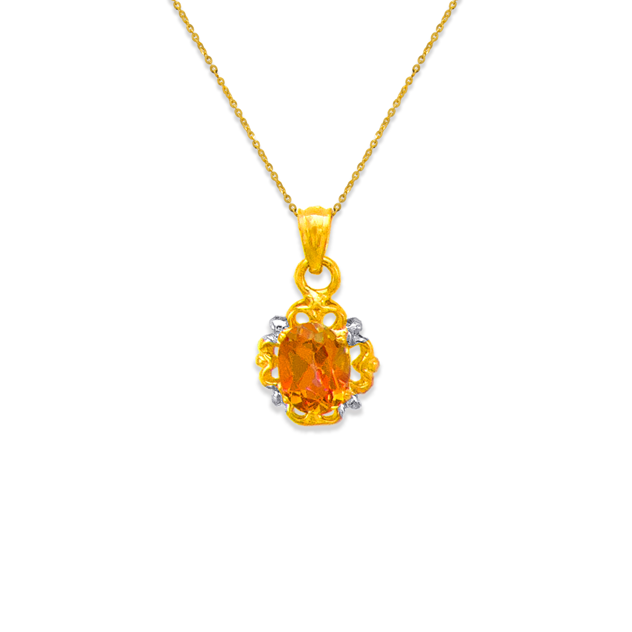 Hyacinth Topaz CZ Pendant