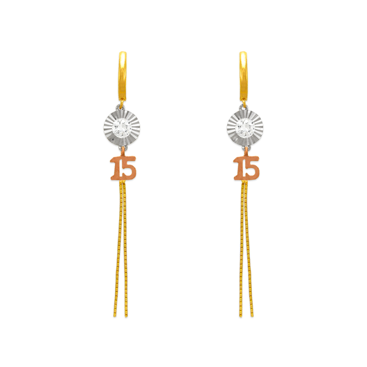 Fancy 15 Anos CZ Drop Earrings