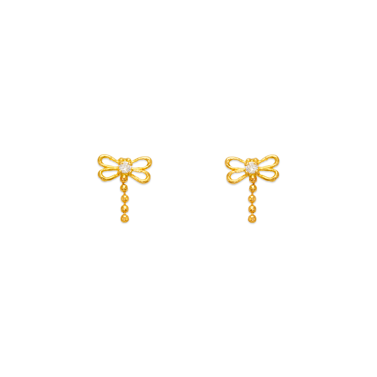 Dragonfly CZ Stud Earrings