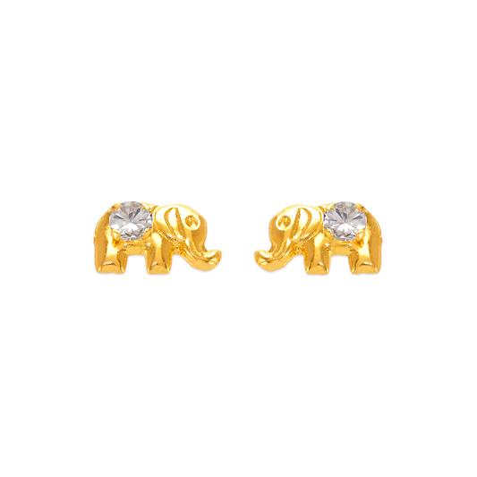 Elephant CZ Stud Earrings