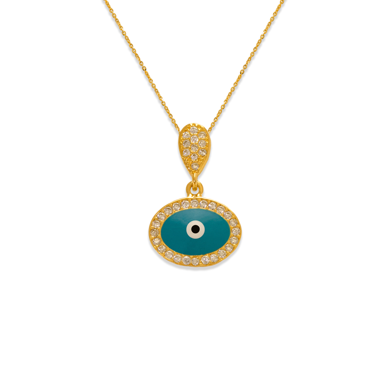 Fancy Evil Eye CZ Pendant