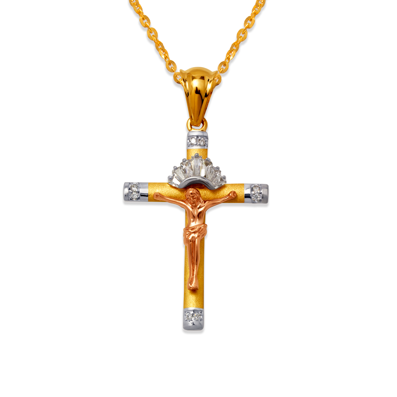 Fancy Jesus Cross CZ Pendant