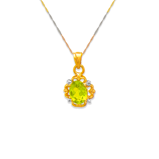 Citrine Topaz CZ Pendant