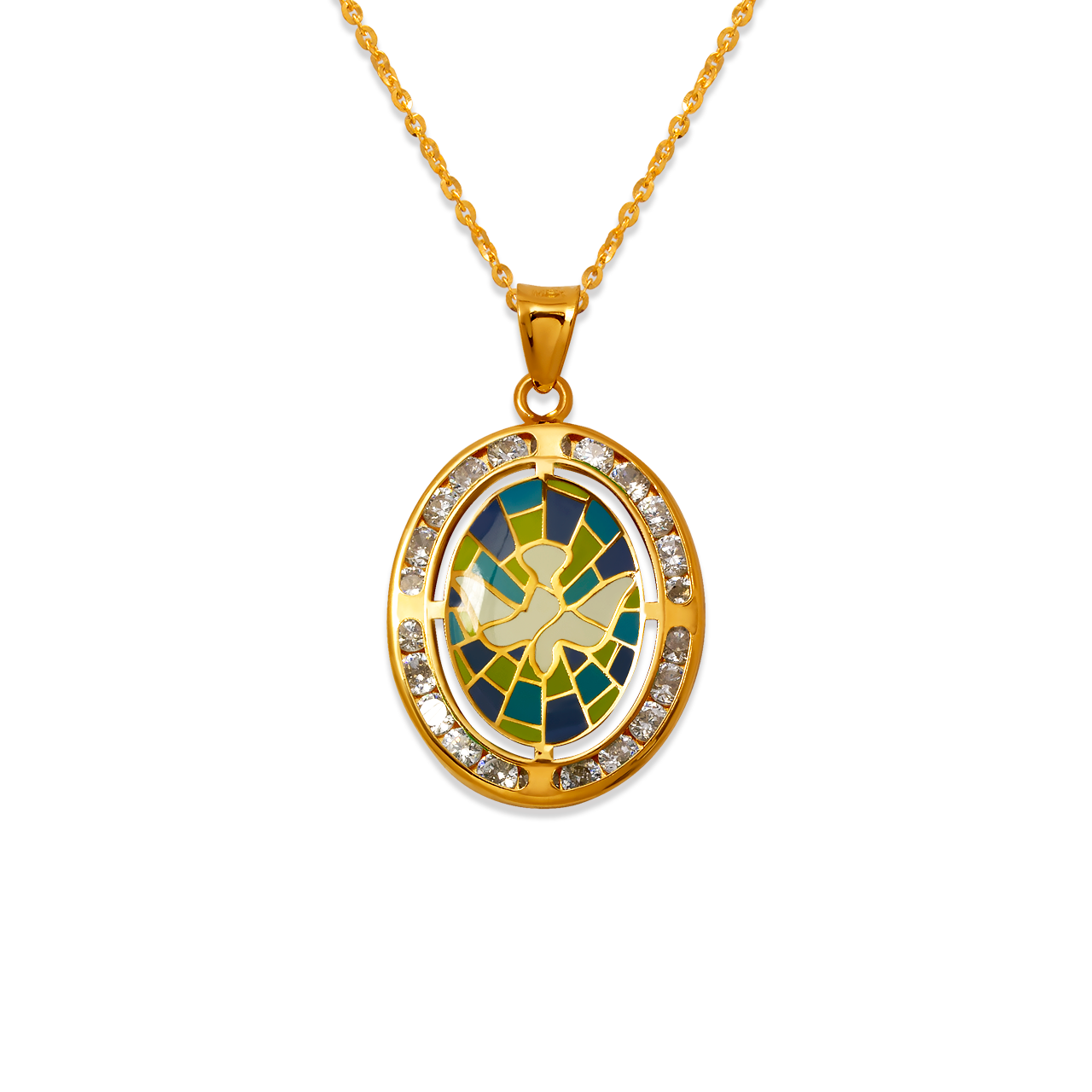 Communion Enamel CZ Pendant