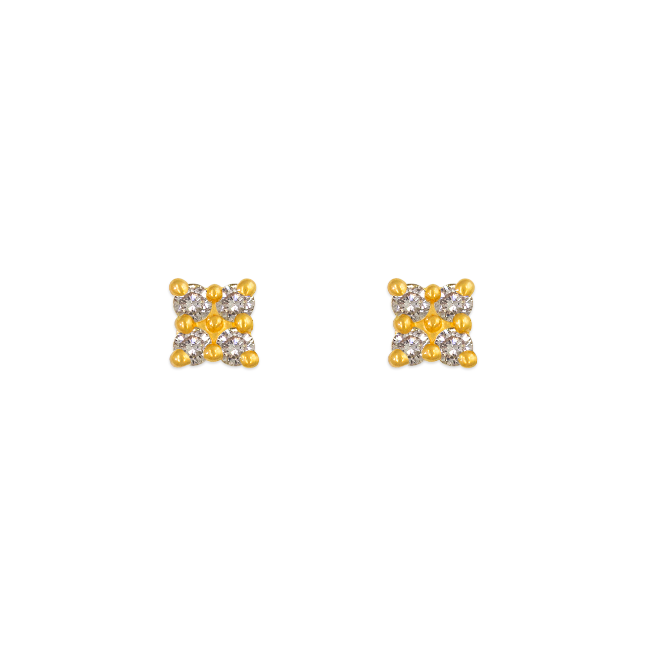 Square CZ Stud Earrings