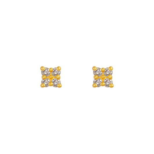 Square CZ Stud Earrings