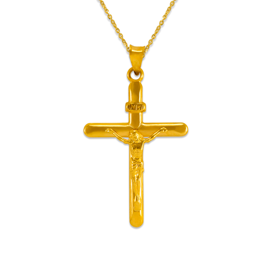 Flat Tube Jesus Cross Pendant