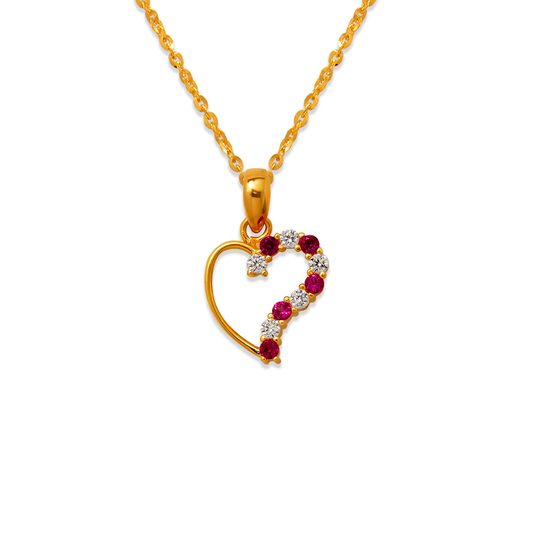 Heart Red CZ Pendant