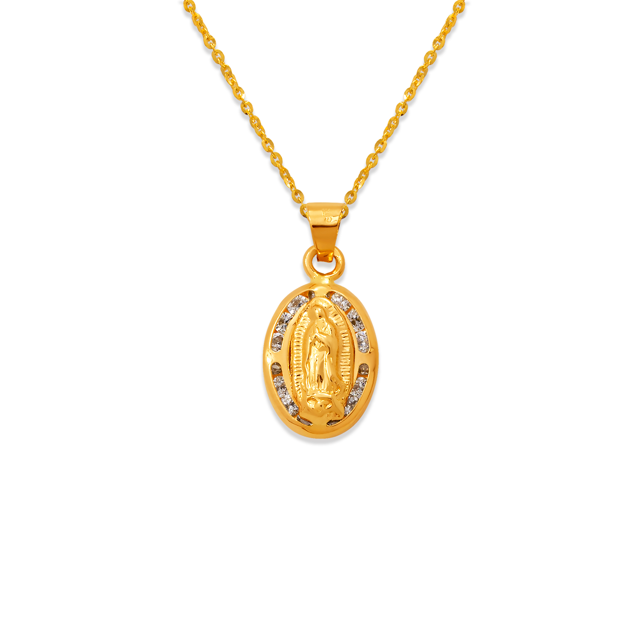 Oval Guadalupe CZ Pendant