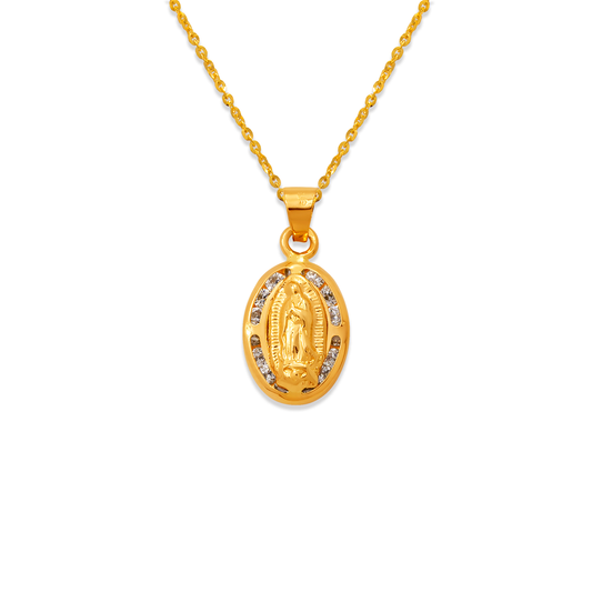 Oval Guadalupe CZ Pendant