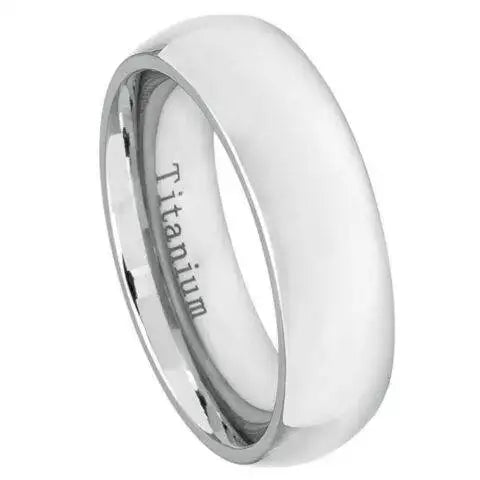 White Titanium Classic Domed Ring