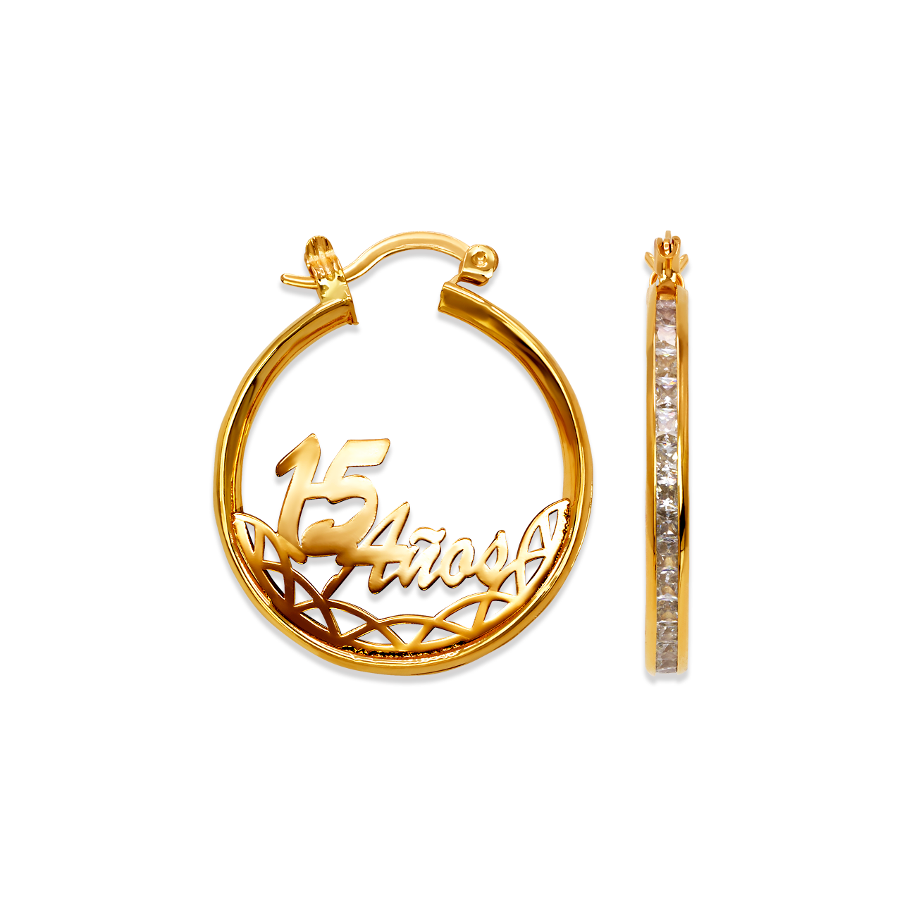 15 Anos CZ Hoop Earrings