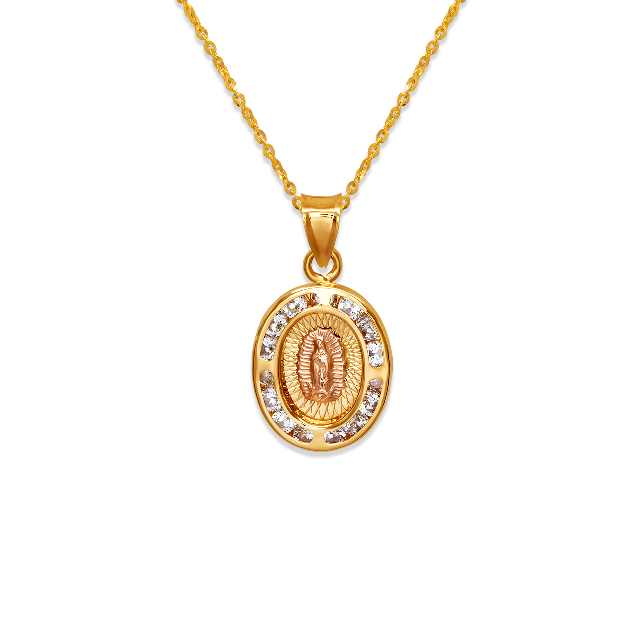 Oval Guadalupe CZ Pendant