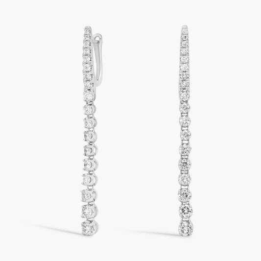 Diamond Line Drop Earrings