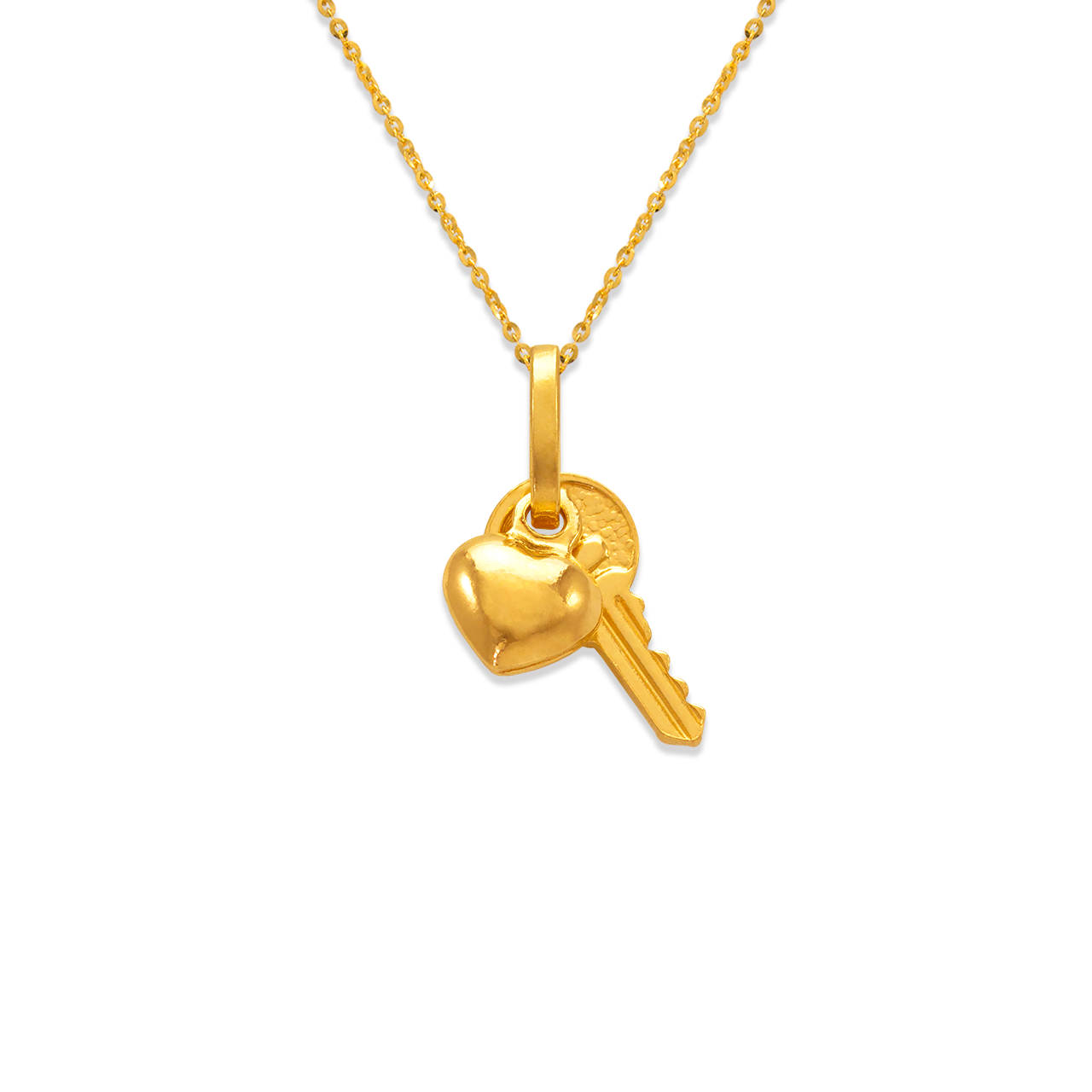 Heart and Key Charm Pendant