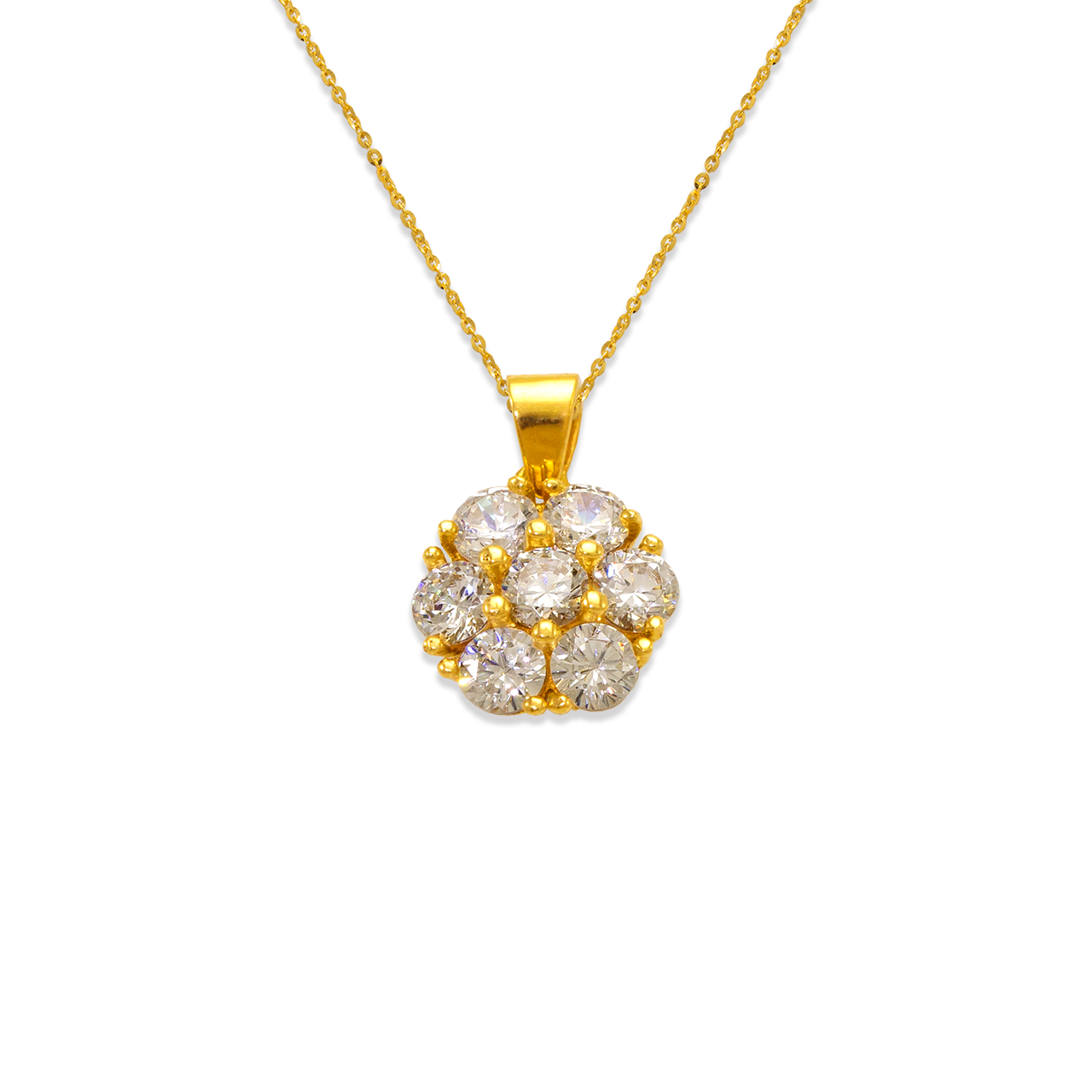 Fancy Flower CZ Pendant