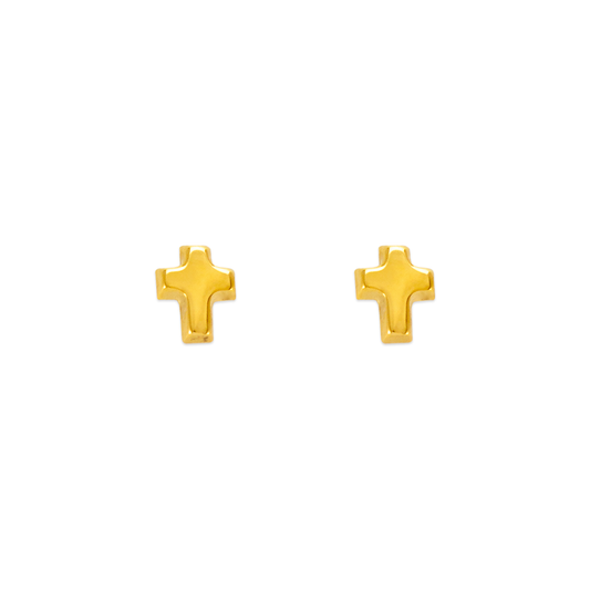 High Polished Cross Stud Earrings