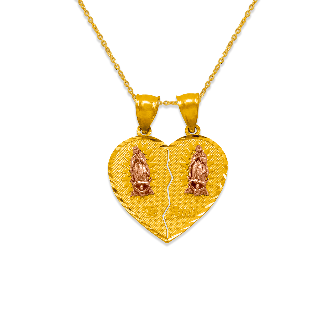 Two-Piece Guadalupe Heart Pendant