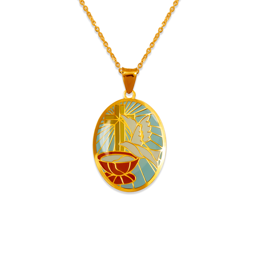 Oval Communion Enamel Pendant