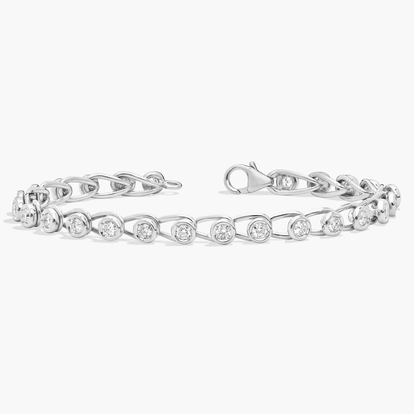 Diamond Safety Pin Chain Bracelet