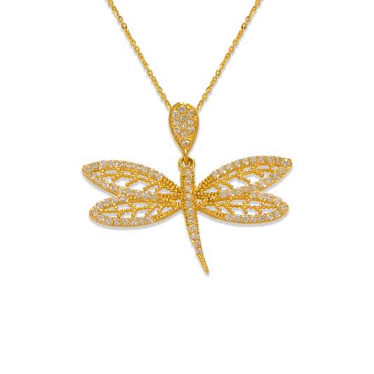 Fancy Dragonfly CZ Pendant