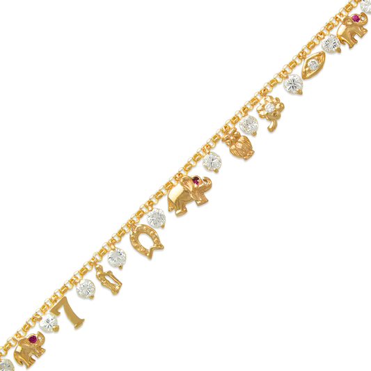 Fancy Charm CZ Bracelet