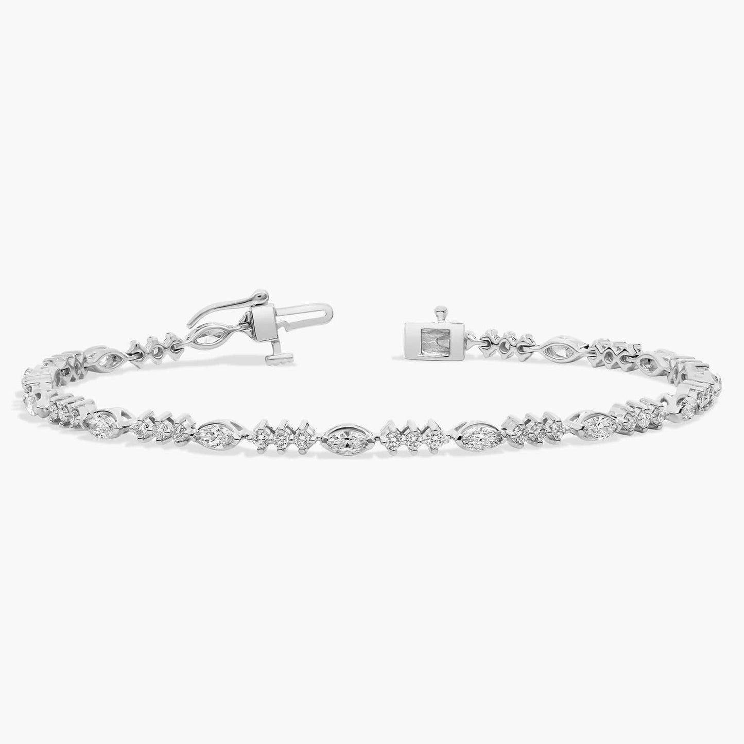 Marquise and Round Alternating Diamond Tennis Bracelet