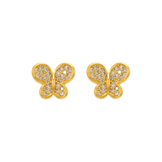 Fancy Butterfly CZ Stud Earrings