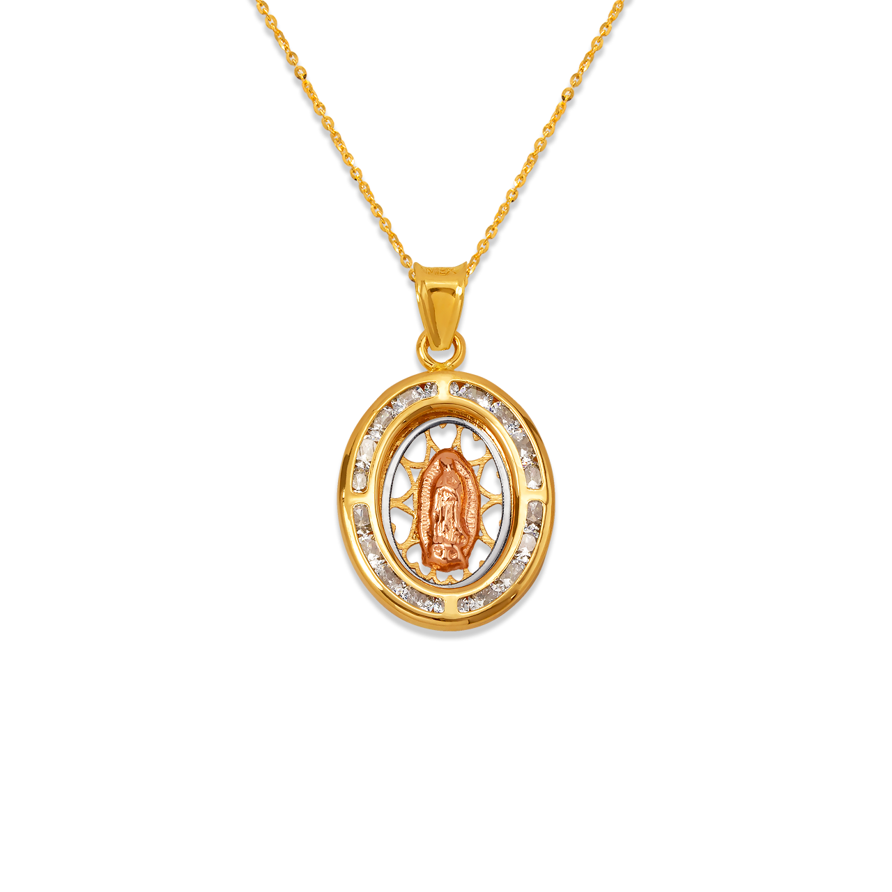 Oval Guadalupe CZ Pendant