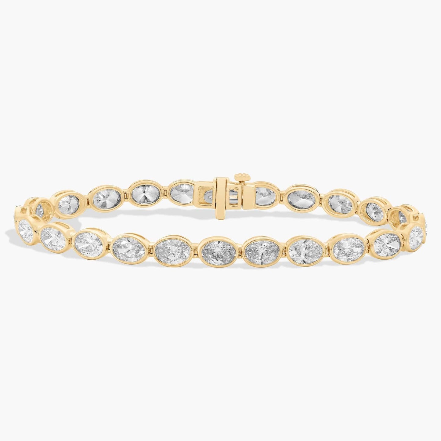 Oval Cut Diamond  E/W  Bezel Set Tennis Bracelet CHECK